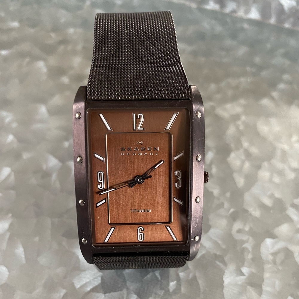 Skagen Men's 338LTMD Titanium Brown Dial Watch